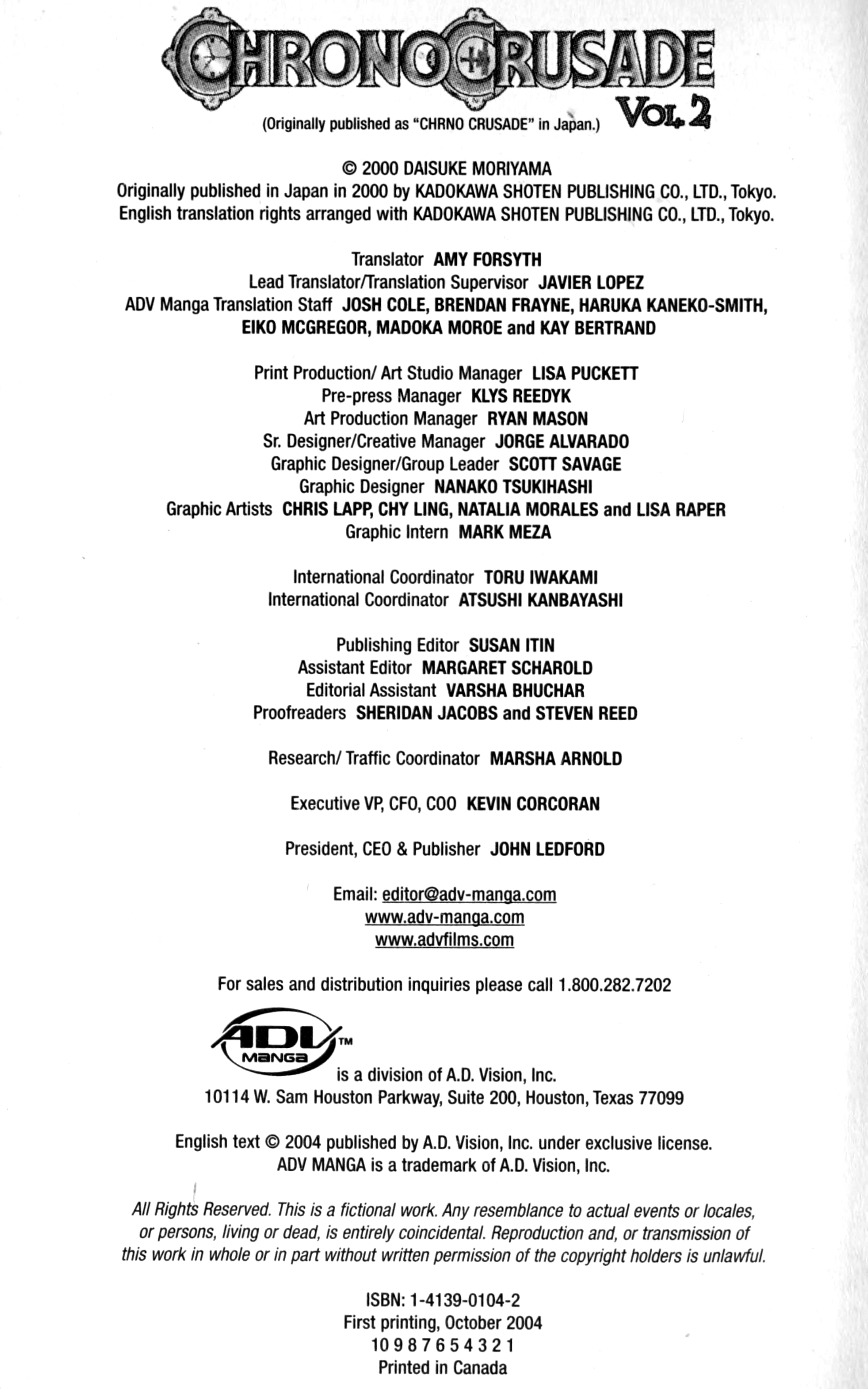 Read Chrno Crusade EN Manga Online